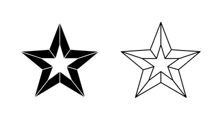 Obraz premium Two black and white star designs with different styles and patterns Vector