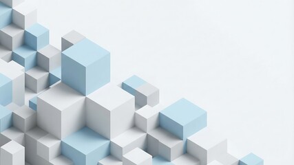 Obraz premium 立体キューブが整然と並ぶ洗練された幾何学抽象背景