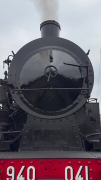 video of a historic steam locomotive in operation.