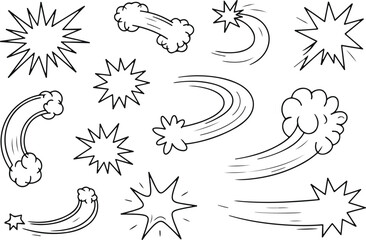 Hand drawn vector set of floral ornamental decorative elements with leaves birds silhouettes and tribal curves © VectorNest