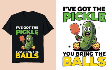  Funny Pickleball Pickle Cartoon Typography Quote Vector Illustration