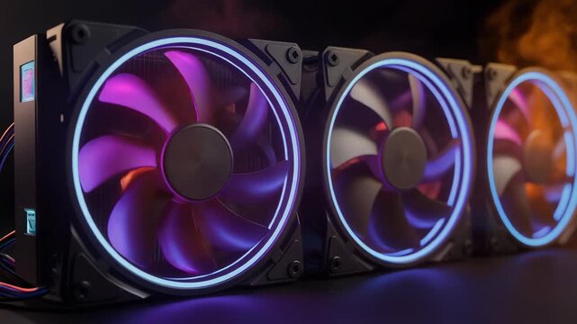 High performance computer cooling fans with blue LED lighting for gaming PCs and custom builds