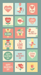 Obraz premium Collection of Love Themed Greeting Cards.