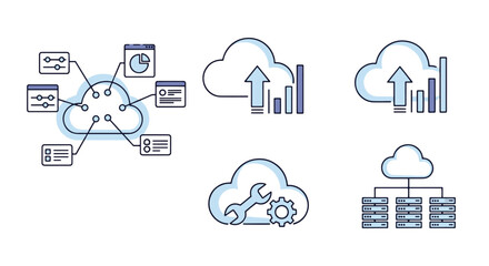 Obraz premium Cloud Control Panel minimal graphic color vector