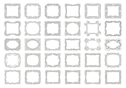 Collection of Various Decorative Frames and Borders.