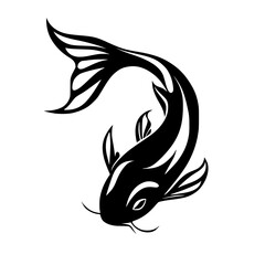 Naklejka premium Majestic koi fish swimming in elegant motion