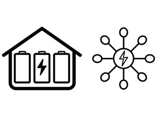 Home energy storage system connected to smart grid concept