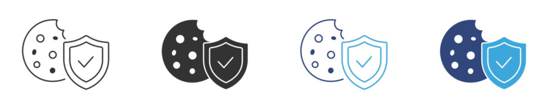 Secure Cookies Icon. Data Protection and Safe Browsing Symbol. Website Privacy and Security Concept, Vector Illustration.