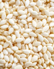 Top View Background White Sesame Seeds