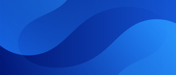 Modern blue abstract wave gradient background with smooth flowing shapes. Clean minimal design ideal for website header, presentation, banner, and corporate branding. © BoBloob