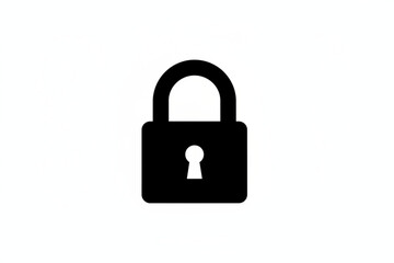 Fototapeta premium Secured: A minimalist image of a black padlock, the epitome of digital and physical security.