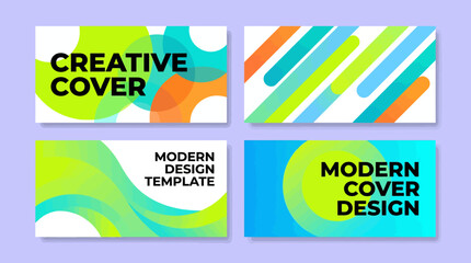 Creative cover template set featuring modern design elements, abstract shapes and bold stripes for books, magazines, brochures and presentations