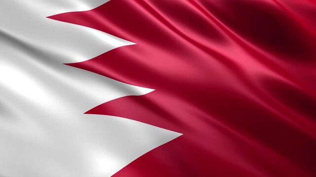 waving bahrain national flag animation loop