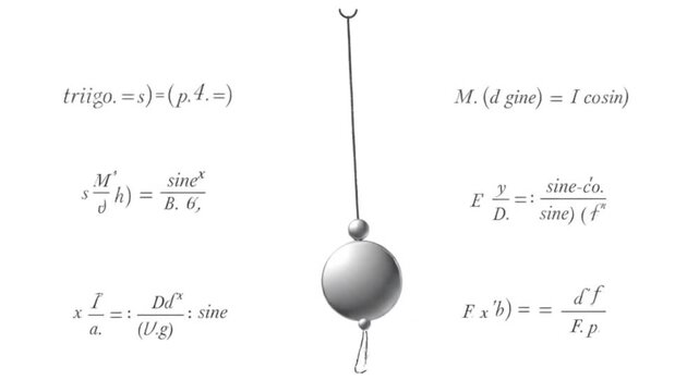 Physics Pendulum with Mathematical Equations