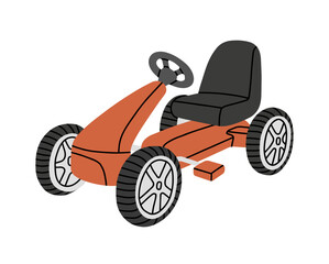 Vector illustration of a children's plastic motor bicycle. Ride on toy. Perfect for toy store promotional designs, parenting blogs, preschool advertisements or childhood designs.