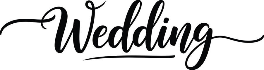 Fototapeta premium Elegant wedding typography on white background