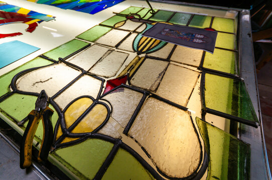 Restoring an old stained glass church window