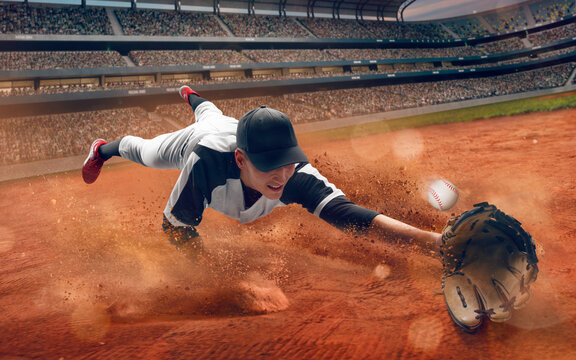 Professional baseball player.  Baseball game.