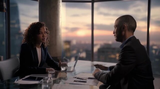 Business Meeting at Sunset