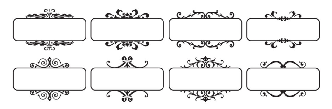 Set of decorative florish frames