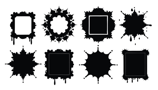 black splashes grunge with frame dirty artistic design