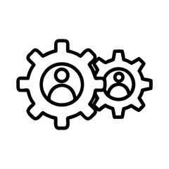 Gears With People Collaboration Icon