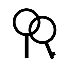 Dual Keys On Ring Line Icon