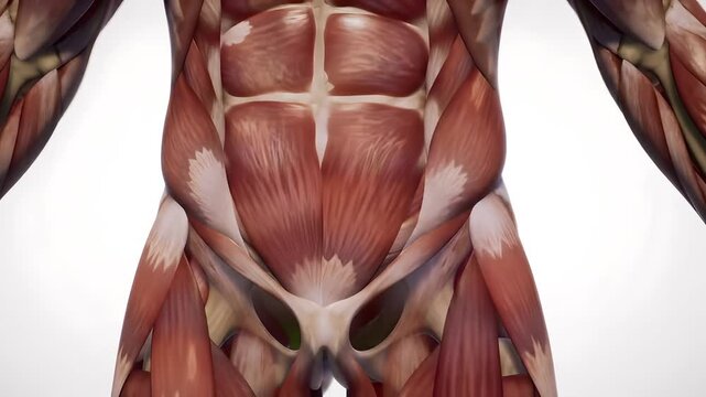 Detailed Anatomical Illustration of Human Musculature on Neutral