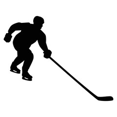 Obraz premium Ice Hockey Action Silhouette