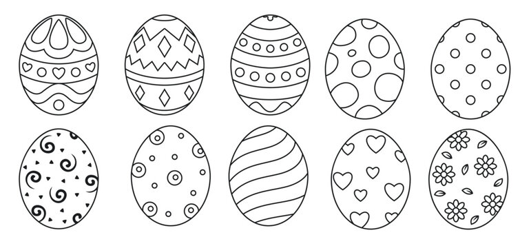 eggs set black style ioslated on white background with