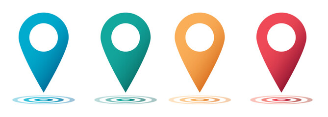 Set color maping pin location 3d vector icons © sdfge