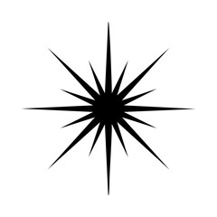 Obraz premium Single eight-point sparkle star with long thin rays
