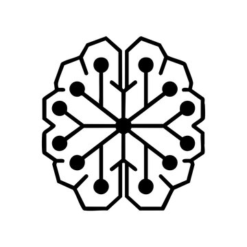 geometric brain made of connected nodes and lines