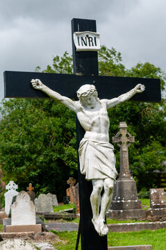 Crucifix in an Irish graveyard with INRI (Iesus Nazarenus Rex Iudaeorum)6