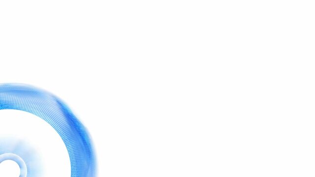 Extreme close up of blue radial circular texture with fine parallel lines forming smooth curved surface isolated on white background with modern abstract style