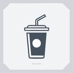 Obraz premium ストロー付きドリンクカップのアイコン