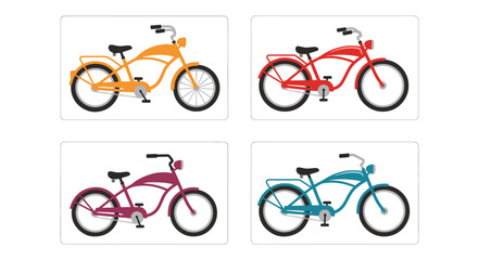 Obraz premium Cruiser Bike Line abstract bright color illustration