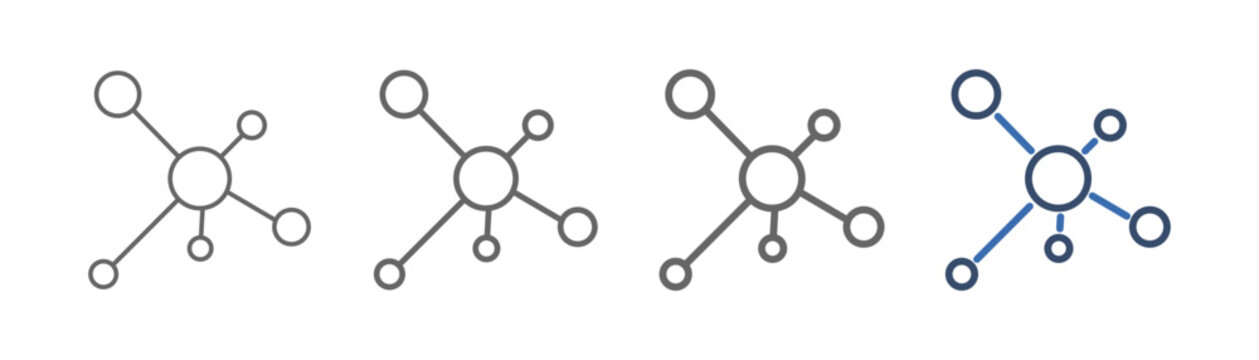
outline icon set molecule with molecular design