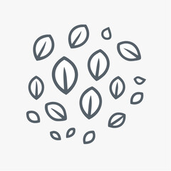 Obraz premium 葉っぱのシンプルアイコン エコイメージ