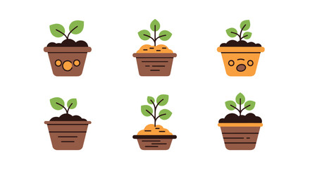 Obraz premium Compost Plant Line modern abstract color illustration