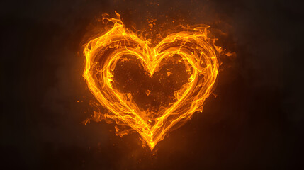 burning heart in fire