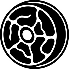 Obraz premium Abstract black and white round symbol icon with organic irregular shapes, swirl design concept for corporate identity, logo, vector graphic