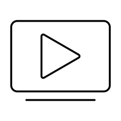 Glossy video player play button icon for web and media technology design