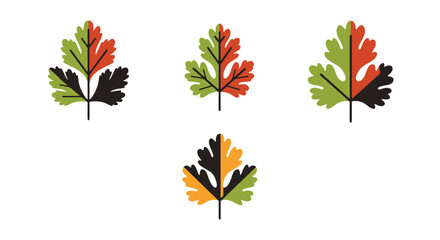 Obraz premium Coriander leaf Line minimal abstract style vector