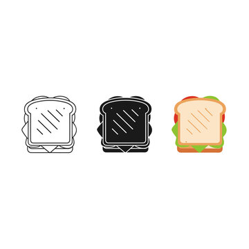 Three variations of a sandwich icon Vector