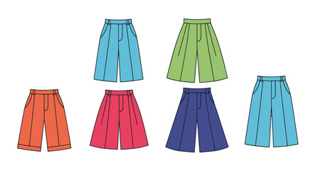 Culottes Line art dynamic abstract color illustration