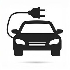Obraz premium Electric car charging icon isolated on white background eco-friendly vehicle concept