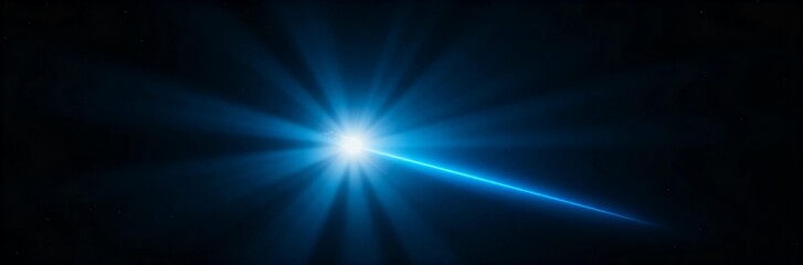 Bright Blue Laser Beam with Radial Light Burst