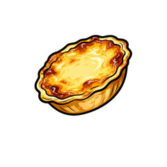 [Transparent Background PNG]Delicious egg tart with golden brown crust and creamy filling