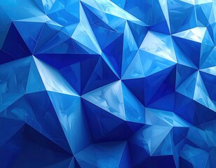 Obraz premium Abstract Blue Geometric Background with Sharp Facets and Angles